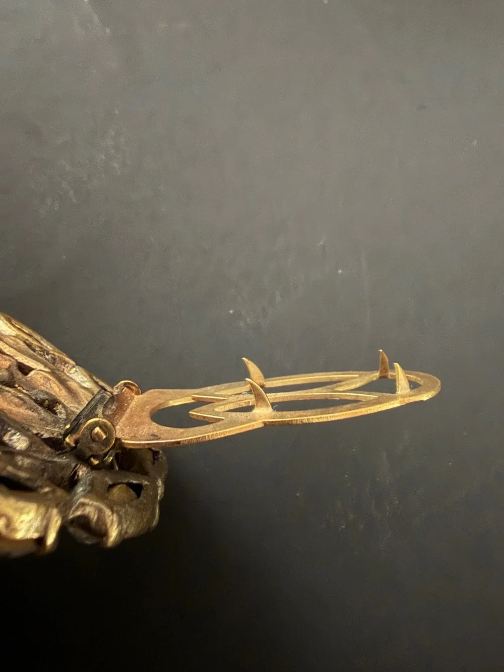 Vintage Egyptian Revival Rhinestone Dress Clip Sphinx Palm Tree Art Deco Style
